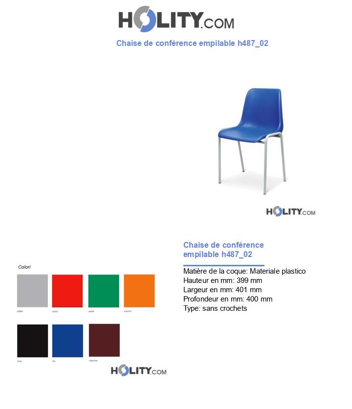 Chaise de conférence empilable h487_02