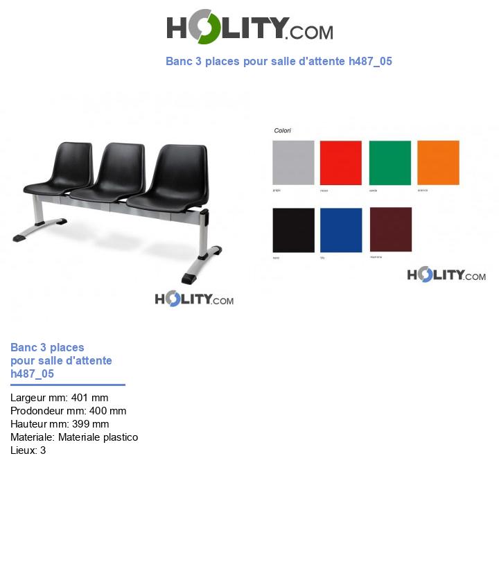 Banc 3 places pour salle d'attente h487_05