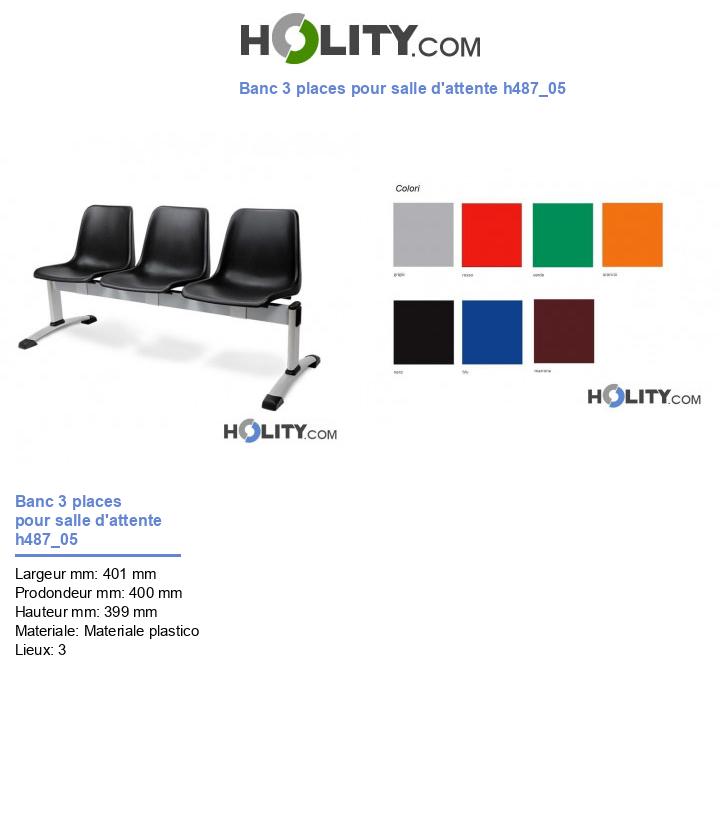 Banc 3 places pour salle d'attente h487_05