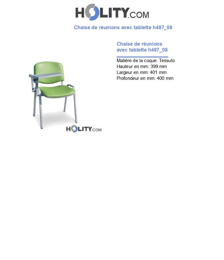 Chaise de rèunions avec tablette h487_08