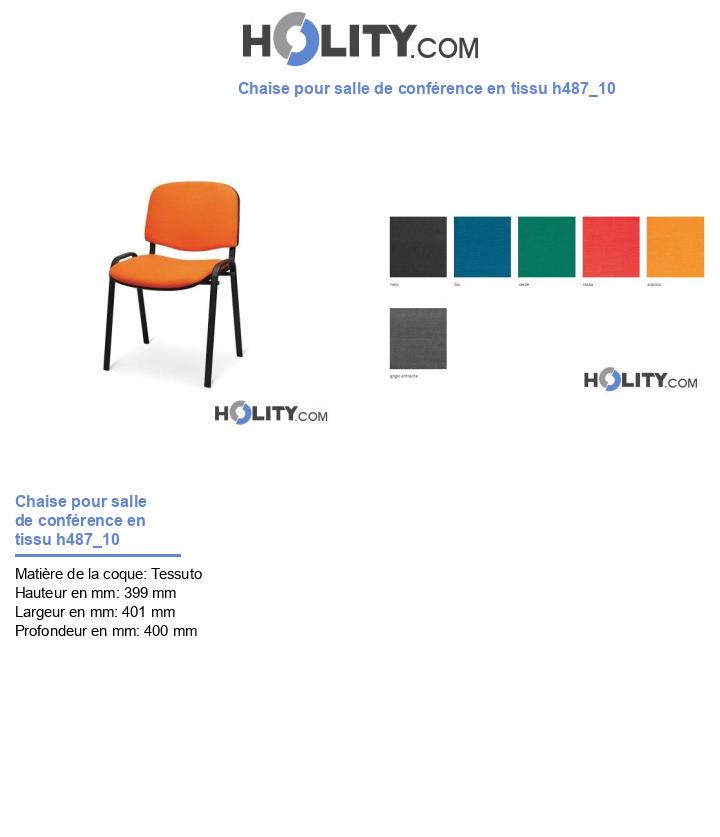 Chaise pour salle de conférence en tissu h487_10