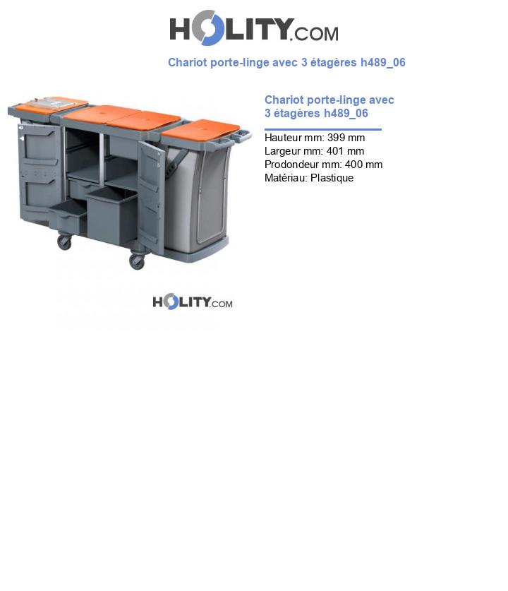 Chariot porte-linge avec 3 étagères h489_06