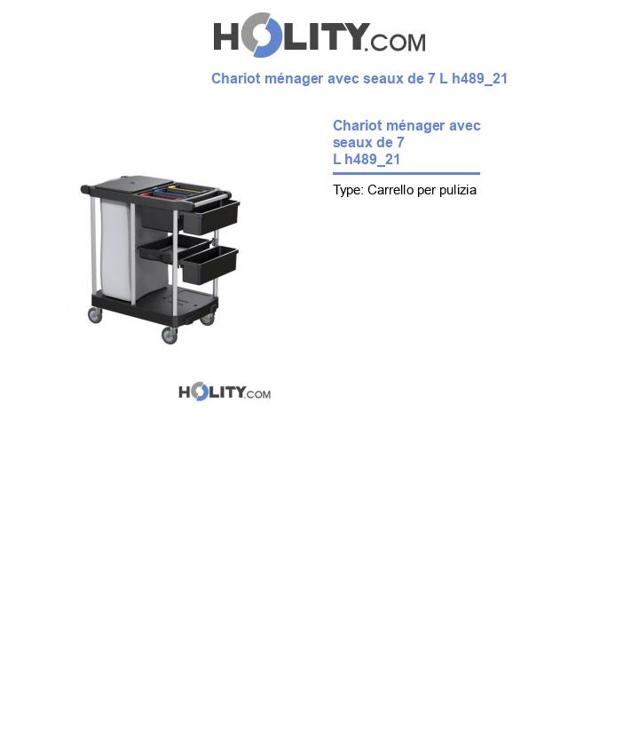 Chariot ménager avec seaux de 7 L h489_21