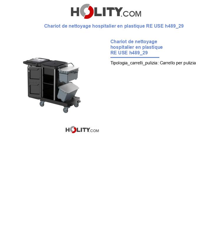 Chariot de nettoyage hospitalier en plastique RE USE h489_29