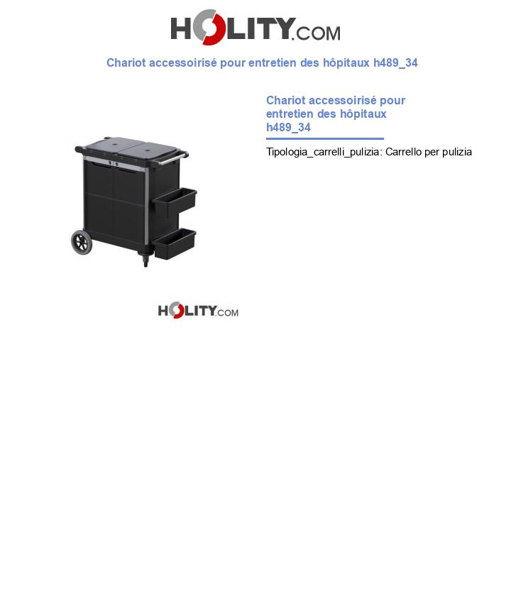 Chariot accessoirisé pour entretien des hôpitaux h489_34
