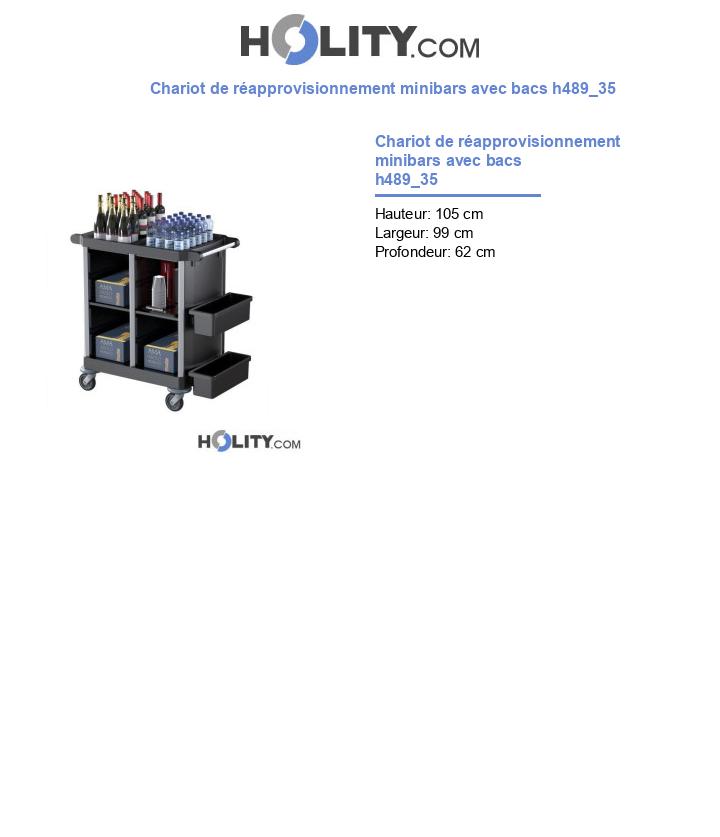 Chariot de réapprovisionnement minibars avec bacs h489_35