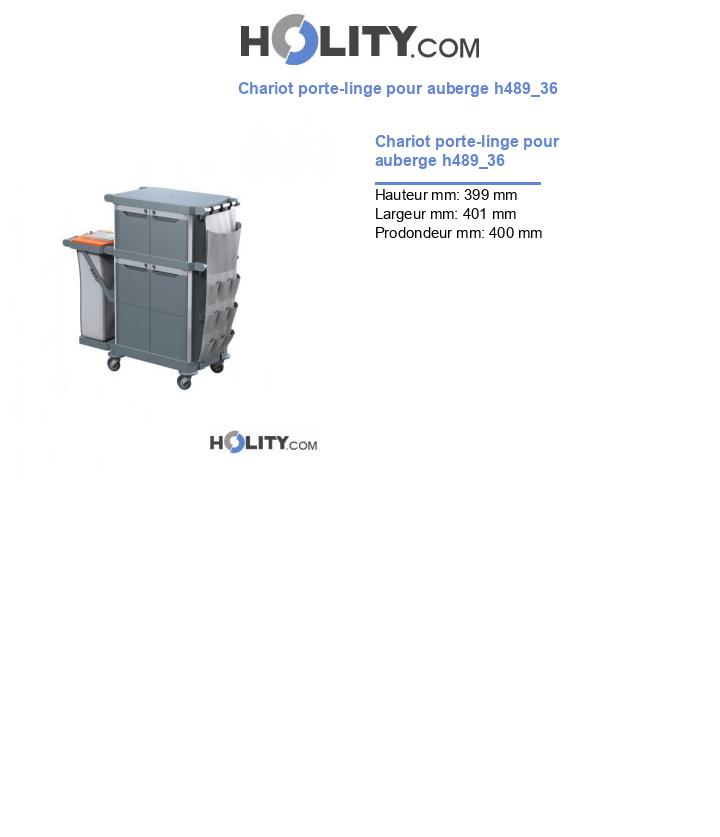 Chariot porte-linge pour auberge h489_36
