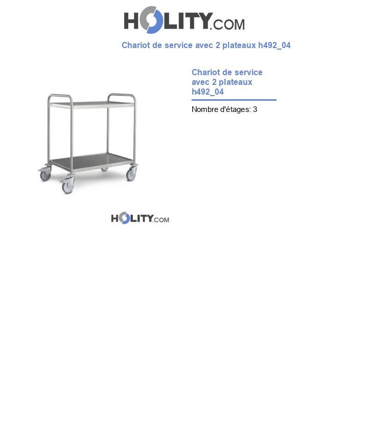 Chariot de service avec 2 plateaux h492_04