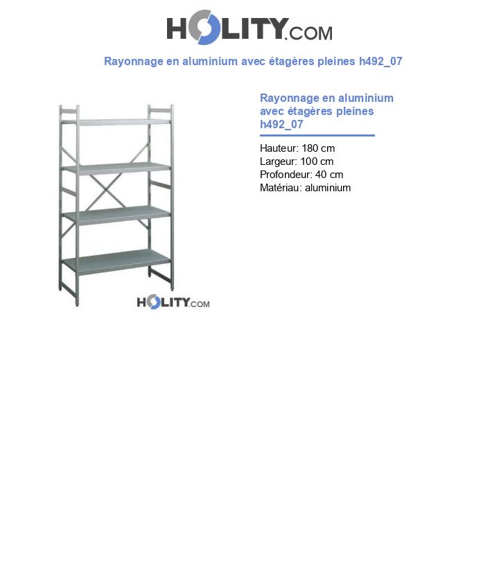 Rayonnage en aluminium avec étagères pleines h492_07