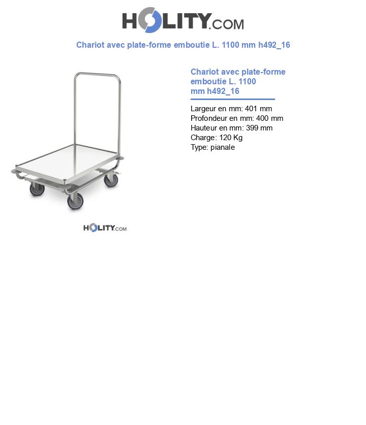 Chariot avec plate-forme emboutie L. 1100 mm h492_16