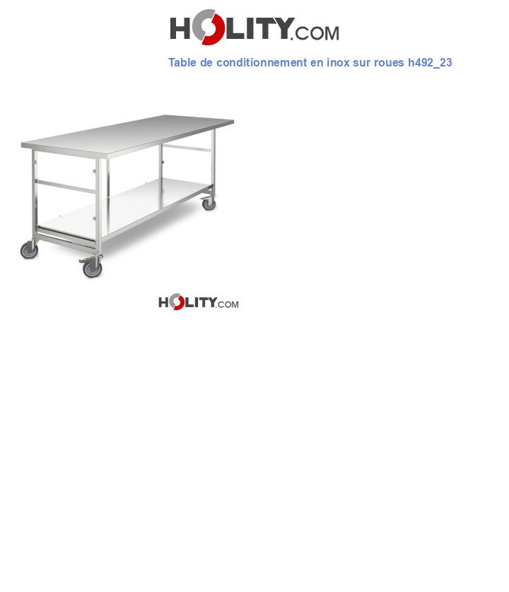 Table de conditionnement en inox sur roues h492_23