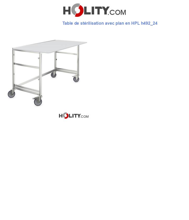 Table de stérilisation avec plan en HPL h492_24