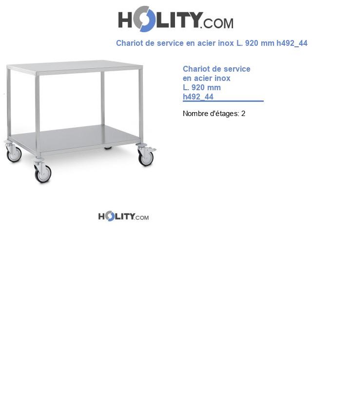 Chariot de service en acier inox L. 920 mm h492_44
