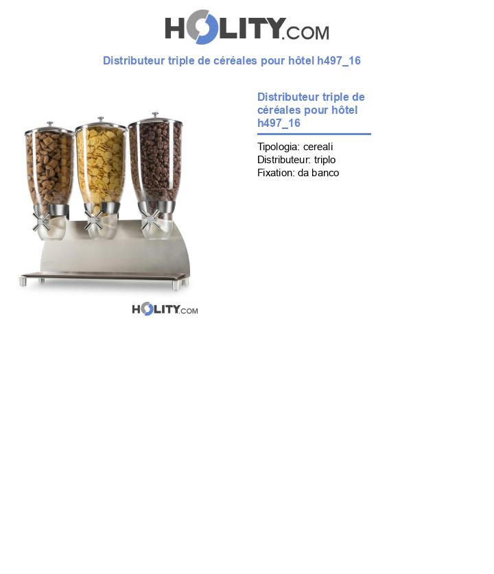 Distributeur triple de céréales pour hôtel h497_16