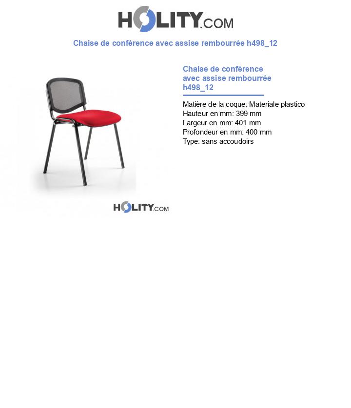 Chaise de conférence avec assise rembourrée h498_12