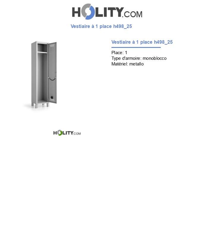 Vestiaire à 1 place h498_25