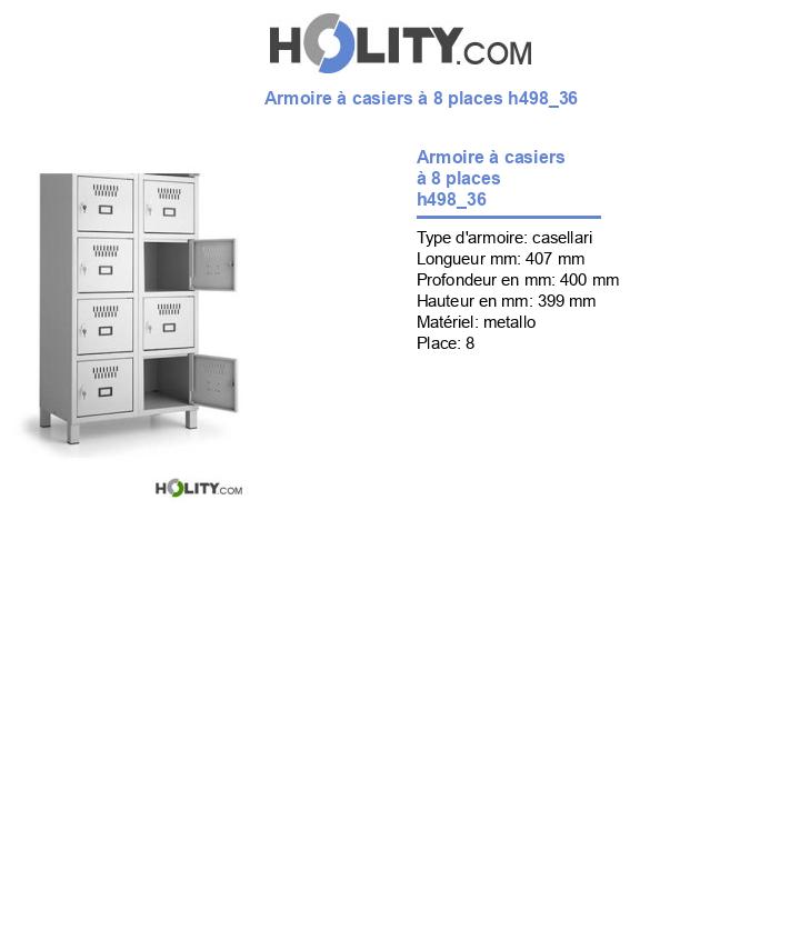 Armoire à casiers à 8 places h498_36