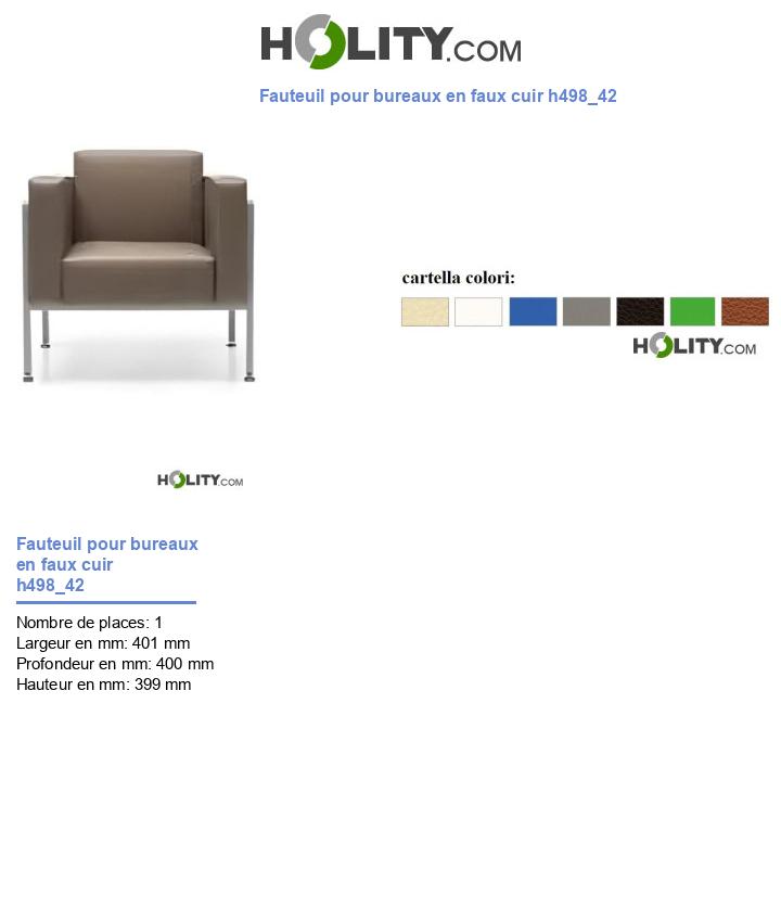 Fauteuil pour bureaux en faux cuir h498_42