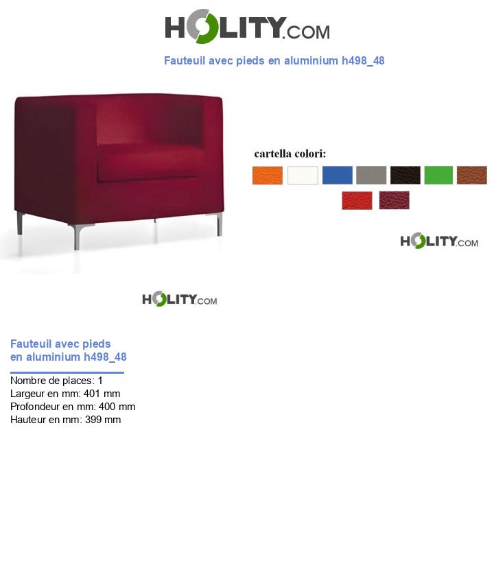 Fauteuil avec pieds en aluminium h498_48