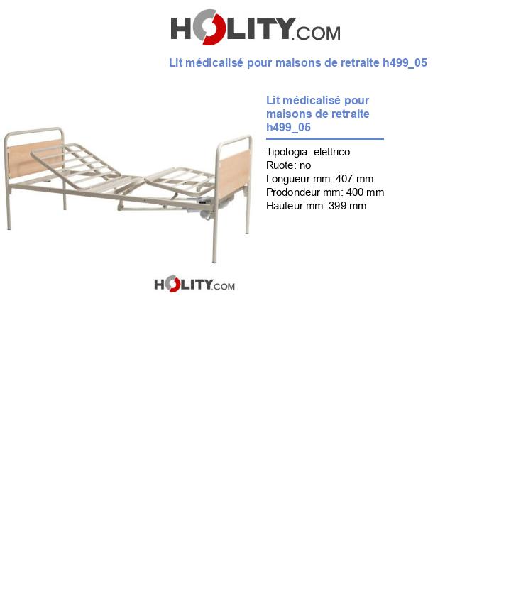 Lit médicalisé pour maisons de retraite h499_05