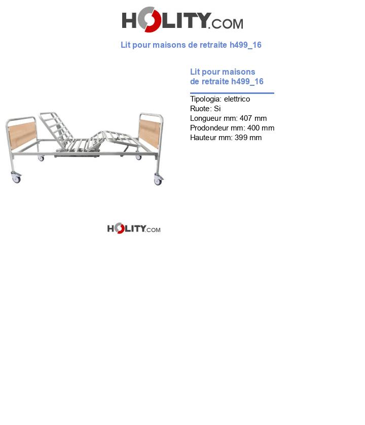 Lit pour maisons de retraite h499_16