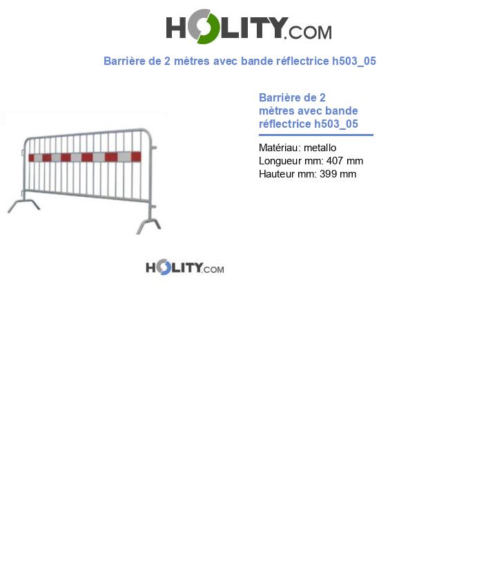 Barrière de 2 mètres avec bande réflectrice h503_05
