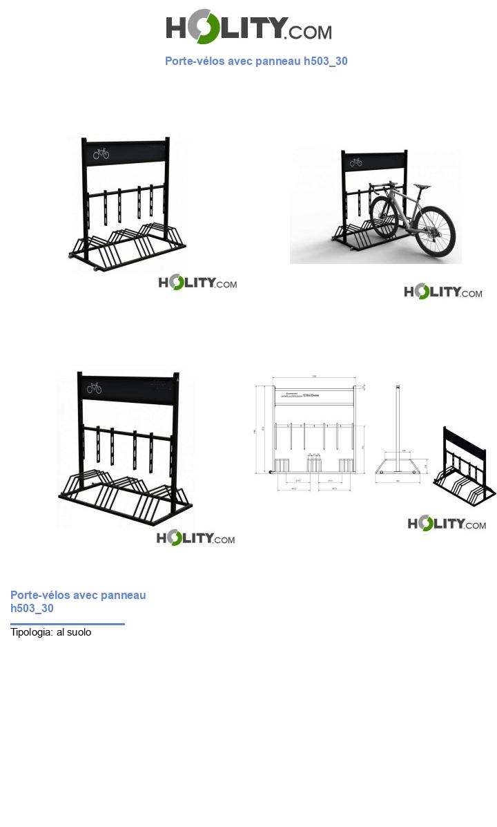 Porte-vélos avec panneau h503_30