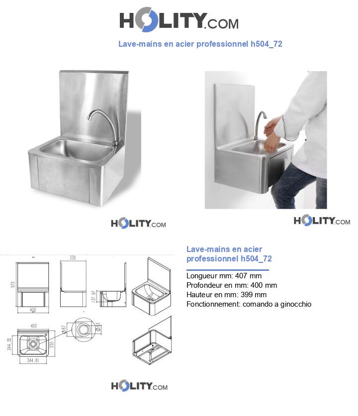 Lave-mains en acier professionnel h504_72