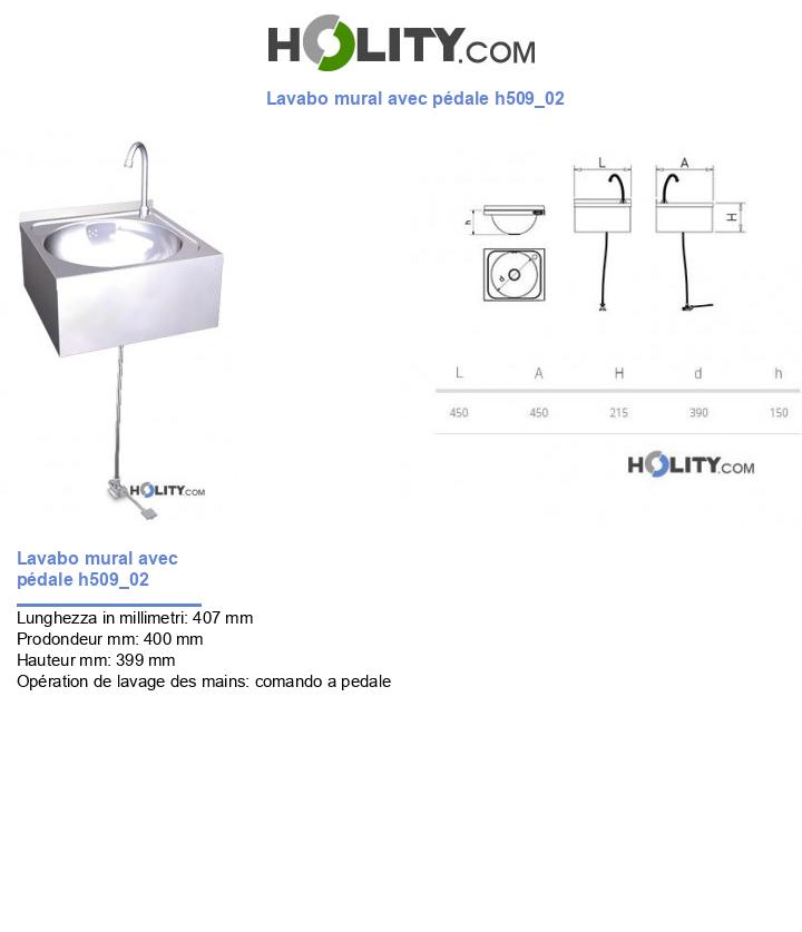 Lavabo mural avec pédale h509_02