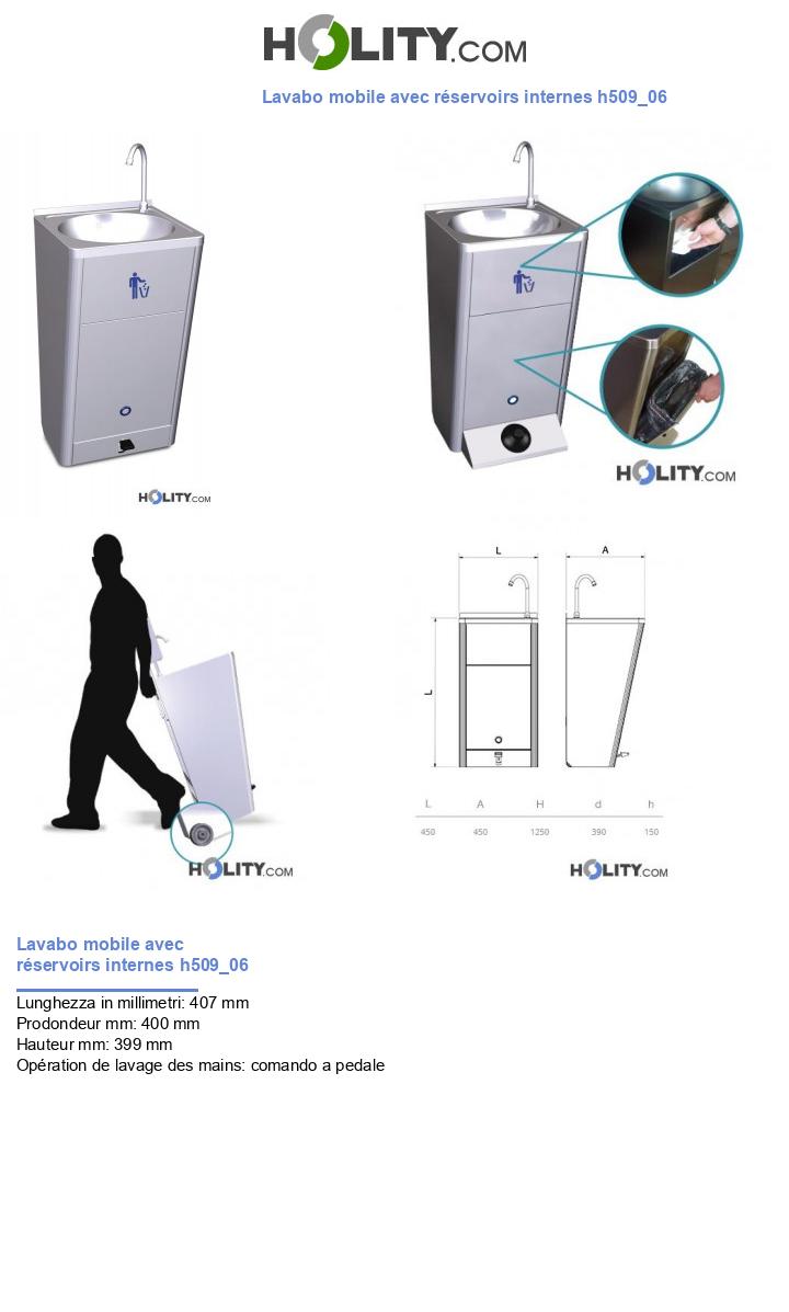 Lavabo mobile avec réservoirs internes h509_06