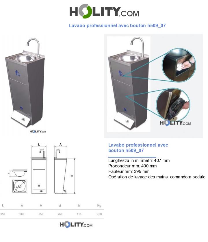 Lavabo professionnel avec bouton h509_07