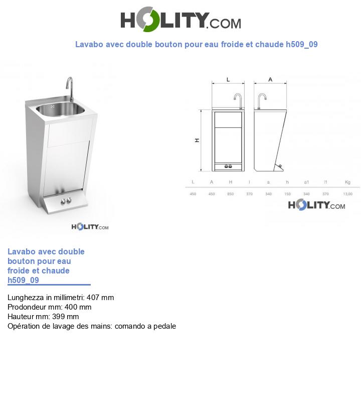 Lavabo avec double bouton pour eau froide et chaude h509_09