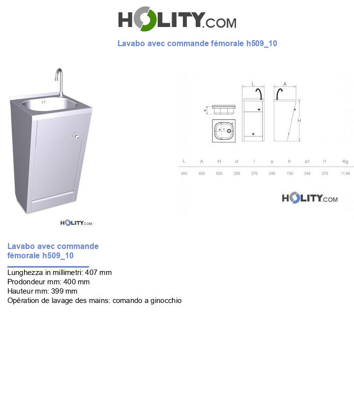 Lavabo avec commande fémorale h509_10