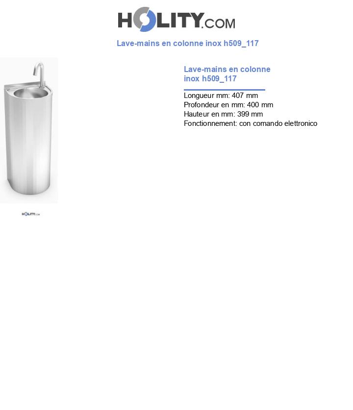 Lave-mains en colonne inox h509_117