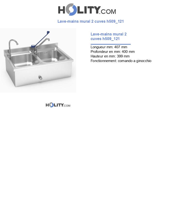 Lave-mains mural 2 cuves h509_121