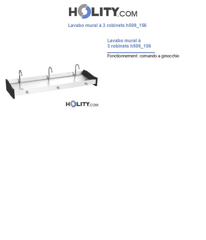 Lavabo mural à 3 robinets h509_156