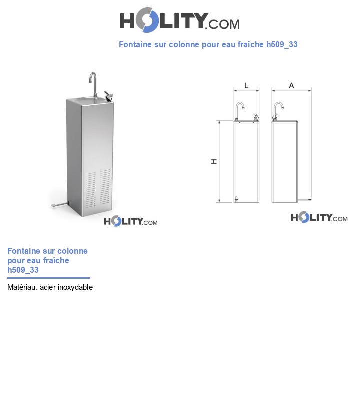 Fontaine sur colonne pour eau fraîche h509_33