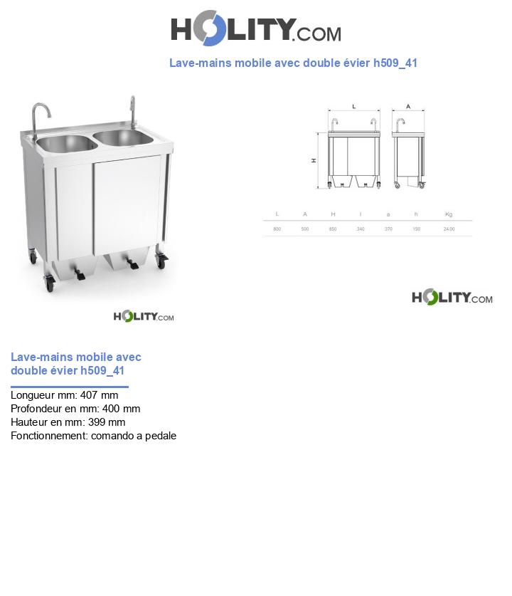 Lave-mains mobile avec double évier h509_41