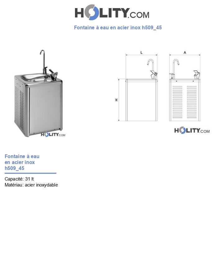 Fontaine à eau en acier inox h509_45