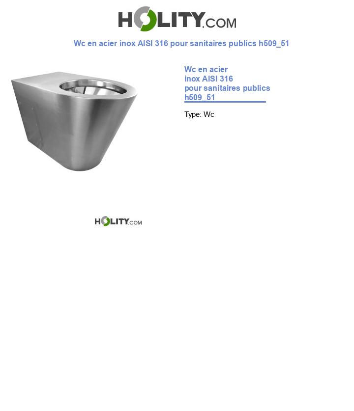Wc en acier inox AISI 316 pour sanitaires publics h509_51