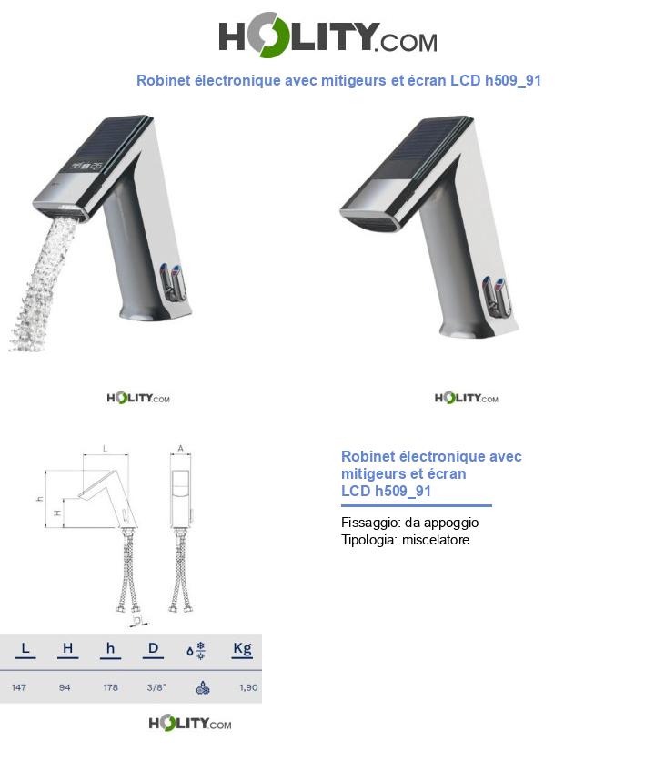 Robinet électronique avec mitigeurs et écran LCD h509_91