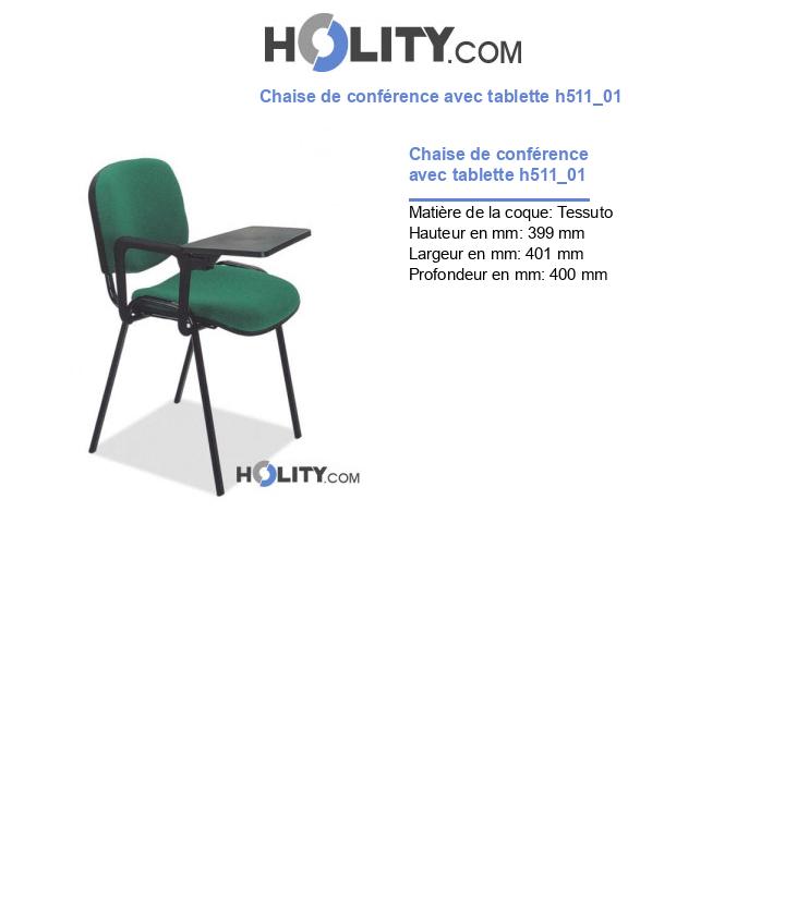 Chaise de conférence avec tablette h511_01