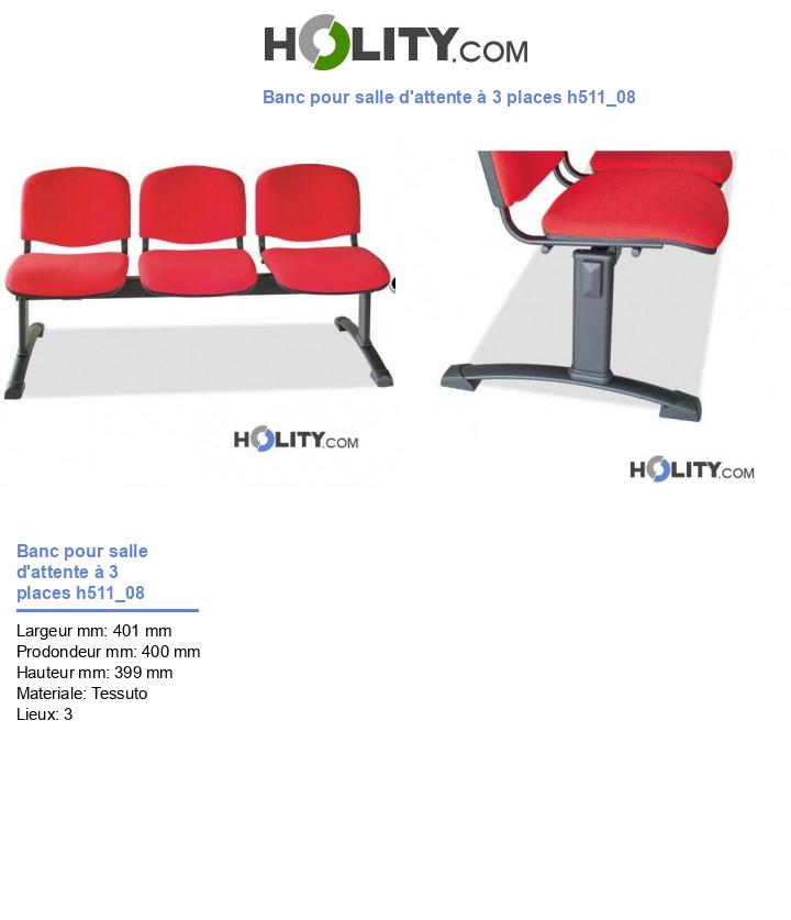 Banc pour salle d'attente à 3 places h511_08