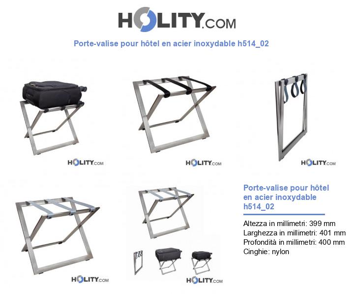 Porte-valise pour hôtel en acier inoxydable h514_02