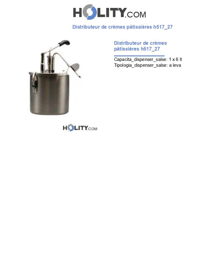 Distributeur de crèmes pâtissières h517_27