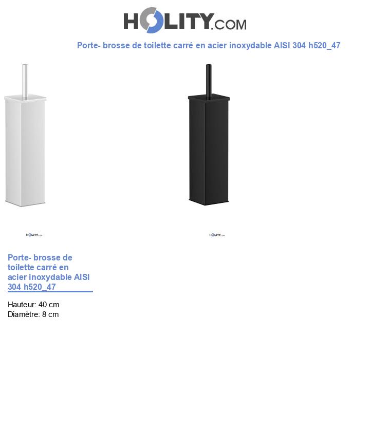 Porte- brosse de toilette carré en acier inoxydable AISI 304 h520_47