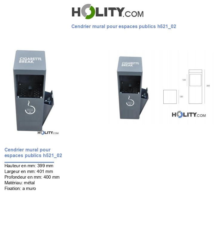 Cendrier mural pour espaces publics h521_02