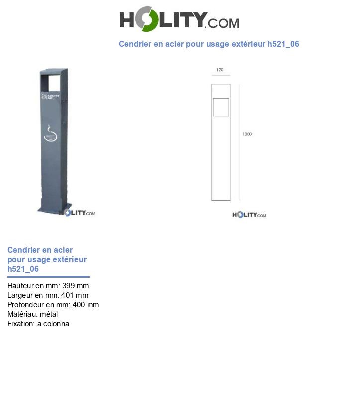 Cendrier en acier pour usage extérieur h521_06
