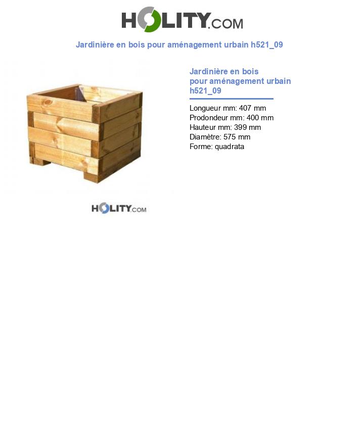 Jardinière en bois pour aménagement urbain h521_09