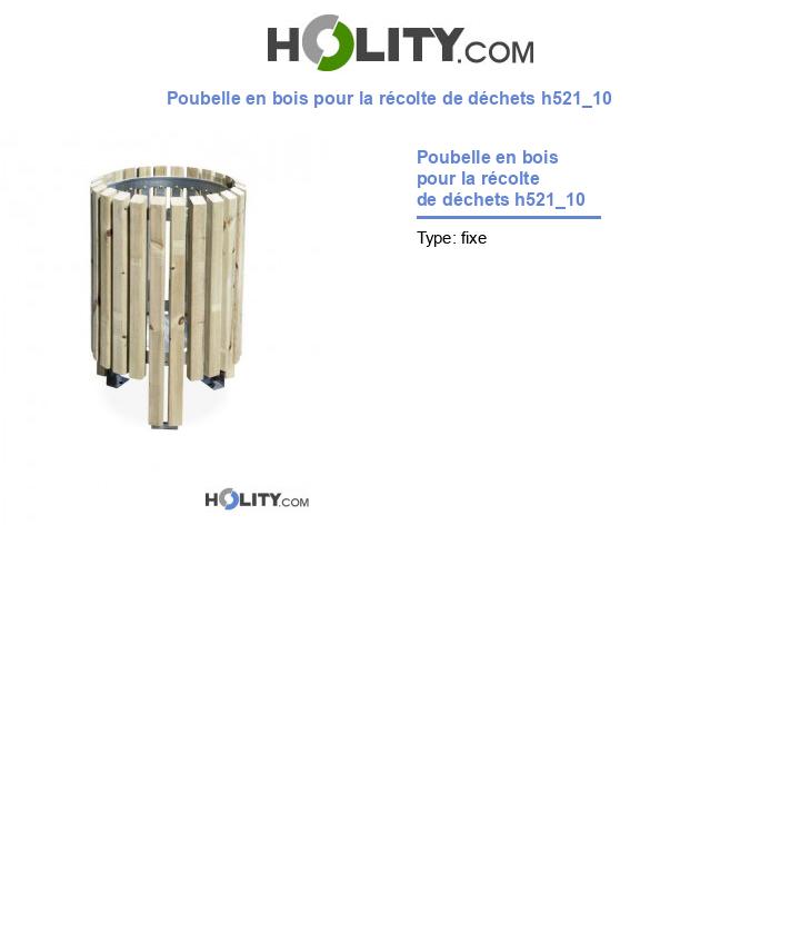 Poubelle en bois pour la récolte de déchets h521_10